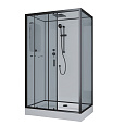 Детальная картинка товара «душевая кабина niagara premium ng-6912-01qr black (1200х800х2100) низкий поддон (16 см) стекло тонированное 69120134qrblack»
