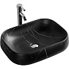 Картинка анонса товара «раковина ceruttispa cr0086 mmb1 565х400х145 накладная, мрамор матовый черный, прямоугольная»