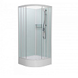 Детальная картинка товара «душевая кабина frank f409/1 м white без крыши белый профиль матовое стекло 90x90 20025»