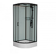 Детальная картинка товара «душевая кабина frank f409/1 м black черный профиль матовое стекло 90x90 20062»