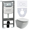 Картинка анонса товара «комплект унитаза ceramica nova metropol rimless cn4002 c шумоизоляцией cn1000 инсталляцией envision клавишей смыва round белый и креплениями cn1001w»