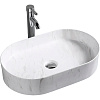 Картинка анонса товара «раковина ceruttispa cr0055b mmw1 500х350х120 накладная, мрамор матовый белый, овальная»
