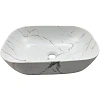 Картинка анонса товара «раковина ceruttispa cr8217mmw 500х395х145 накладная, мрамор матовый белый, прямоугольная»