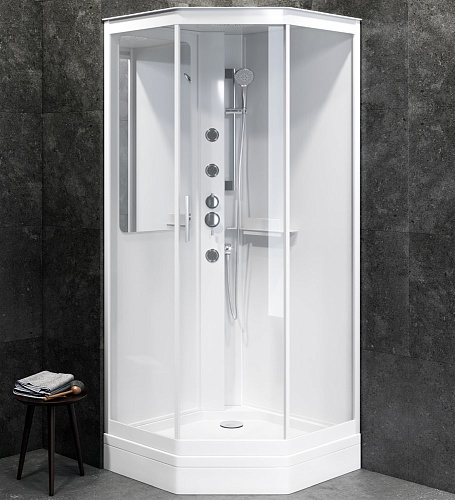 Душевая кабина AM.PM Gem W90C-018-090WTA 90х90 см, с гидромассажем Душевая кабина AM.PM Gem W90C-018-090WTA 90х90 см, с гидромассажем