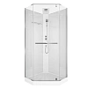 Картинка анонса товара «душевая кабина ceruttispa chika901t без крыши 90x90x215-225 профиль хром, стекло прозрачное»