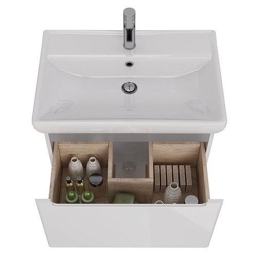 Тумба под раковину Lemark BUNO MINI 70 см подвесная, серый/белый LM05BM70T Тумба под раковину Lemark BUNO MINI 70 см подвесная, серый/белый LM05BM70T