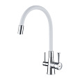 Детальная картинка товара «смеситель для кухни lemark comfort lm3075c-white с гибким изливом, с подключением к фильтру, хром/белый»
