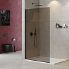 Картинка анонса товара «душевая перегородка cezares liberta-l-1-tb-120-br-nero 120см стекло тонированное (бронза), профиль черный»