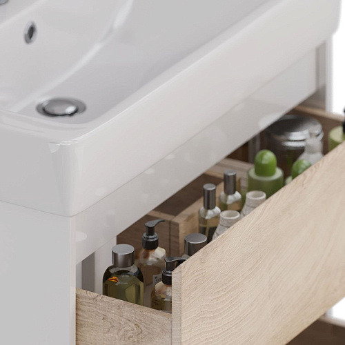 Тумба под раковину Lemark COMBI 80 см подвесная/напольная, дуб кантри/белый LM03C80T-dub Тумба под раковину Lemark COMBI 80 см подвесная/напольная, дуб кантри/белый LM03C80T-dub