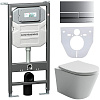 Картинка анонса товара «комплект унитаза ceramica nova balearica rimless cn6000 c шумоизоляцией cn1000 инсталляцией envision клавишей смыва flat хром матовый и креплениями cn1002m»