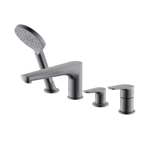 Смеситель на борт ванны Aquatek Бетта AQ1148BGM черный хром шлифованный Смеситель на борт ванны Aquatek Бетта AQ1148BGM черный хром шлифованный