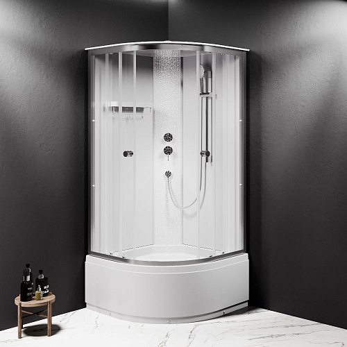 Душевая кабина AM.PM X-Joy W94C-401A-090MT 90x90, четверть круга, профиль хром матовый, стекло прозрачное Душевая кабина AM.PM X-Joy W94C-401A-090MT 90x90, четверть круга, профиль хром матовый, стекло прозрачное