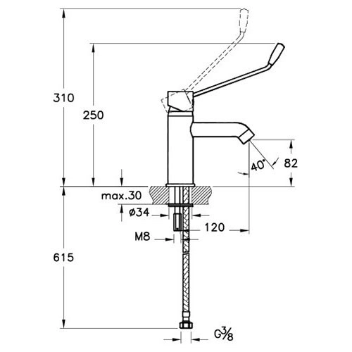 Смеситель для раковины Vitra Aquamed A42312WSA Смеситель для раковины Vitra Aquamed A42312WSA