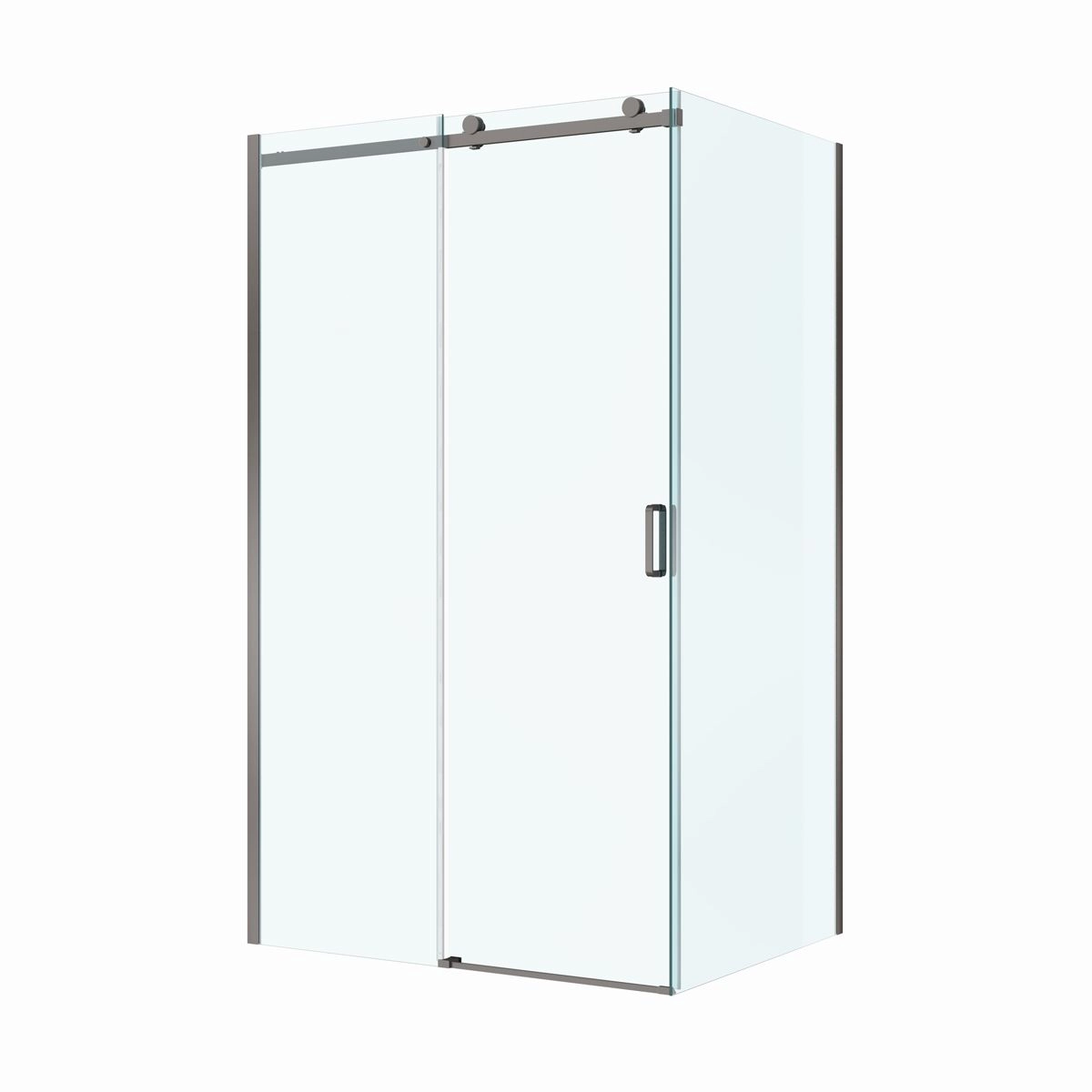 Душевой уголок BelBagno SOFT_CLOSE-2-AH-1-130/80-C-GM 130x80 см, профиль оружейная сталь, стекло прозрачное Душевой уголок BelBagno SOFT_CLOSE-2-AH-1-130/80-C-GM 130x80 см, профиль оружейная сталь, стекло прозрачное