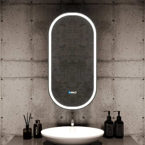 Зеркальный шкаф SILVER MIRRORS 500x1000 ЖК-часы, подогрев, сенс. выключатель Soho-BLACK (LED-0000261 LED-00002612 Зеркальный шкаф SILVER MIRRORS 500x1000 ЖК-часы, подогрев, сенс. выключатель Soho-BLACK (LED-0000261 LED-00002612