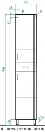 Шкаф-пенал Style Line Эко Стандарт 36 ЛС-00000112 Шкаф-пенал Style Line Эко Стандарт 36 ЛС-00000112