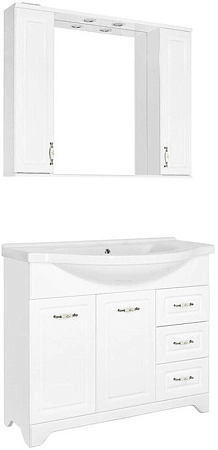 Тумба под раковину Style Line Олеандр-2 100 (3 ящ.) под раковину Эльбрус 100, Люкс белая ЛС-00000584 Тумба под раковину Style Line Олеандр-2 100 (3 ящ.) под раковину Эльбрус 100, Люкс белая ЛС-00000584