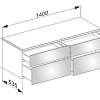 Тумба под раковину Keuco Edition 400 31767ZZ0000, 1400х472х535 мм Тумба под раковину Keuco Edition 400 31767ZZ0000, 1400х472х535 мм