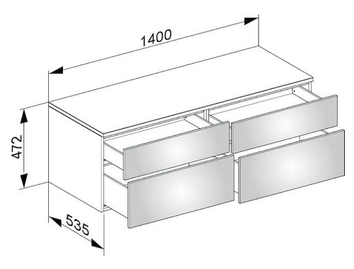 Тумба под раковину Keuco Edition 400 31767ZZ0000, 1400х472х535 мм Тумба под раковину Keuco Edition 400 31767ZZ0000, 1400х472х535 мм