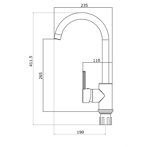 Смеситель для кухни OneLife P04-001b Смеситель для кухни OneLife P04-001b