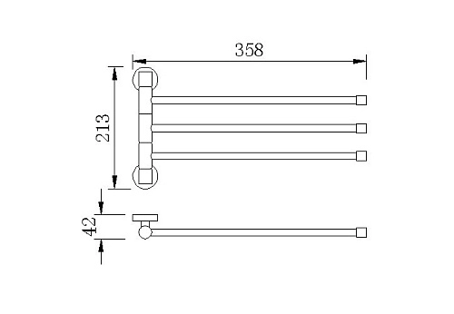 Полотенцедержатель Rush Bianki BI76523 36 см тройной Полотенцедержатель Rush Bianki BI76523 36 см тройной