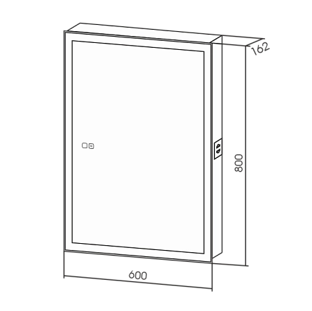 Зеркальный шкаф AQUAme AQM9201 600х800 с посветкой и подогревом универсальный монтаж