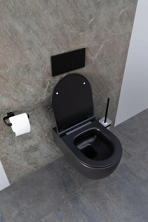 Унитаз подвесной Allen Brau Priority 4.31001.31 с крышкой, черный матовый