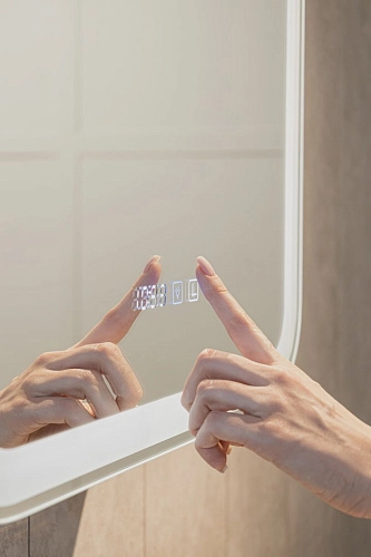 Зеркальный шкаф Silver mirrors Фиджи-BLACK 50 ПРАВЫЙ часы, смена подсветки, сенсорный выключатель LE LED-00002726 Зеркальный шкаф Silver mirrors Фиджи-BLACK 50 ПРАВЫЙ часы, смена подсветки, сенсорный выключатель LE LED-00002726