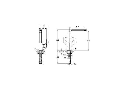 Смеситель для кухни Vitra Root Square A4275336EXP черный матовый Смеситель для кухни Vitra Root Square A4275336EXP черный матовый