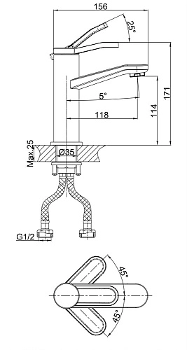 Смеситель для раковины D&K Venice Rialto DA1062141 Смеситель для раковины D&K Venice Rialto DA1062141
