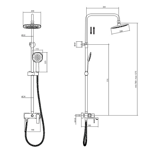 Душевая система RUSH (ST4235-40) Душевая система RUSH (ST4235-40)