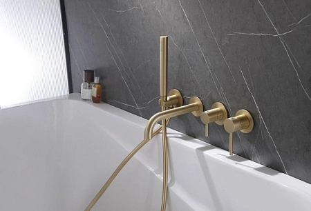 Смеситель для ванны ABBER Wasser Kreis AF8130G скрытого монтажа, золото матовое