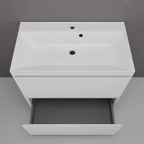 Тумба под раковину Style Line Манхэттен 80 см ЛС-00002371 напольная, белый матовый Тумба под раковину Style Line Манхэттен 80 см ЛС-00002371 напольная, белый матовый