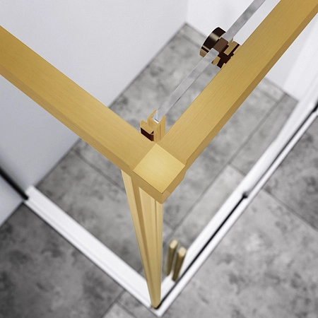 Душевой уголок Vincea Slim-N VSR-4SN8012CLG, 1200x800, брашированное золото, стекло прозрачное