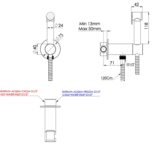 Гигиенический душ Remer X Style X61PWBG, золото брашированное Гигиенический душ Remer X Style X61PWBG, золото брашированное