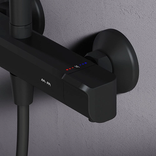 Душевая система AM.PM Func F078F422 с термостатом, черная Душевая система AM.PM Func F078F422 с термостатом, черная