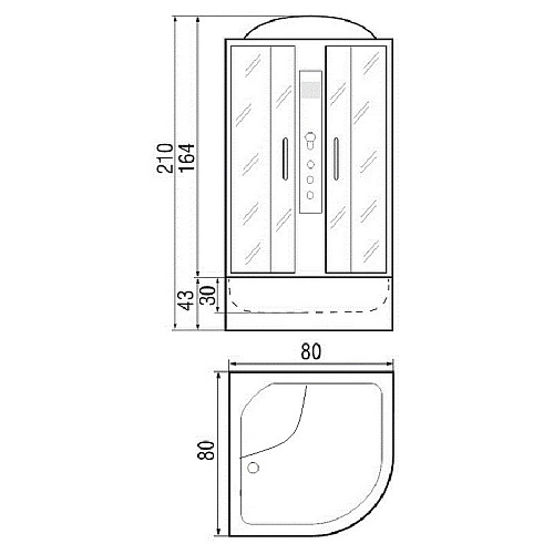 Душевая кабина River DUNAY 80/43 ТН 10000003169 Душевая кабина River DUNAY 80/43 ТН 10000003169