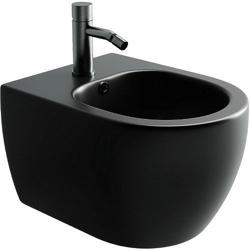 Биде подвесное Ceramica Nova PLAY CN3002MB черный матовый Биде подвесное Ceramica Nova PLAY CN3002MB черный матовый