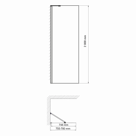 Боковая стенка WasserKRAFT Aller 10H06-RP80 хром