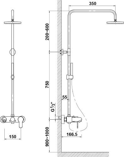 Душевая система Timo Supra SX-110 хром SX-110 chrome Душевая система Timo Supra SX-110 хром SX-110 chrome
