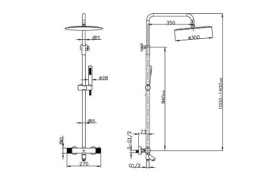 Душевая система Boheme Uno 468-T-BRB c термостатом Brushed Bronze Душевая система Boheme Uno 468-T-BRB c термостатом Brushed Bronze