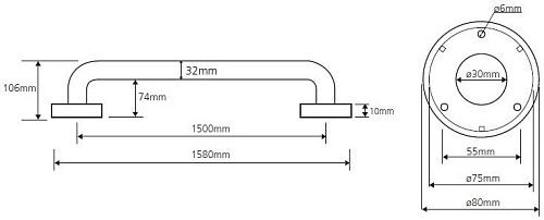 Поручень Bemeta HELP program 301101502 Поручень Bemeta HELP program 301101502