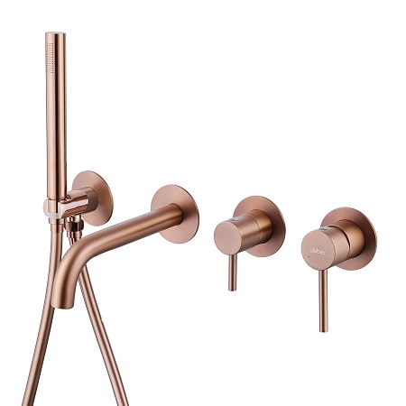 Смеситель для ванны ABBER Wasser Kreis AF8130MRG скрытого монтажа, розовое золото матовое