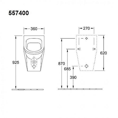 Писсуар Villeroy & Boch Architectura с сифоном 55740001 (5574 00 01) Писсуар Villeroy & Boch Architectura с сифоном 55740001 (5574 00 01)