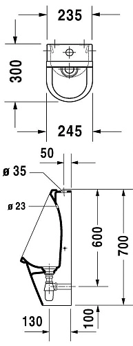 Писсуар Duravit Starck 3 0827250000 24 см белый Писсуар Duravit Starck 3 0827250000 24 см белый