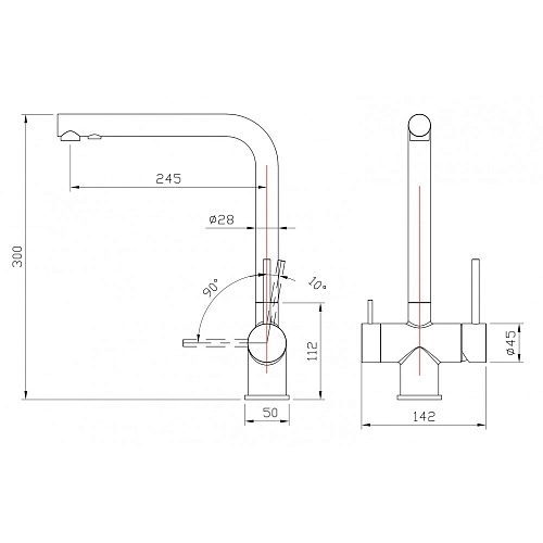 Смеситель для кухни Milacio Ultra 558 (MCU.558.SS) сталь нержавеющая Смеситель для кухни Milacio Ultra 558 (MCU.558.SS) сталь нержавеющая