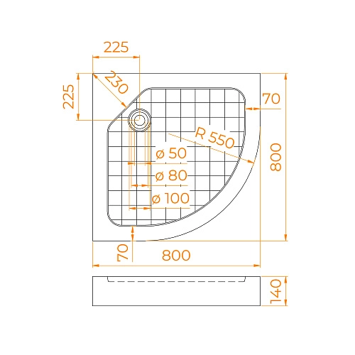 Душевой поддон RGW SMC SMC/R W 800x800 мм 57350488-01 полукруглый белый Душевой поддон RGW SMC SMC/R W 800x800 мм 57350488-01 полукруглый белый