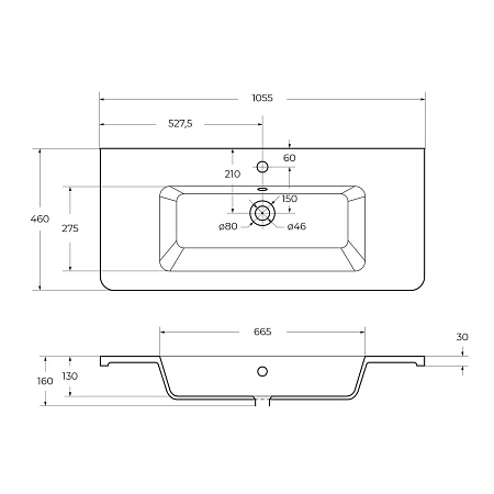 Раковина BelBagno URBAN 12105-KL 1050x460 Раковина BelBagno URBAN 12105-KL 1050x460