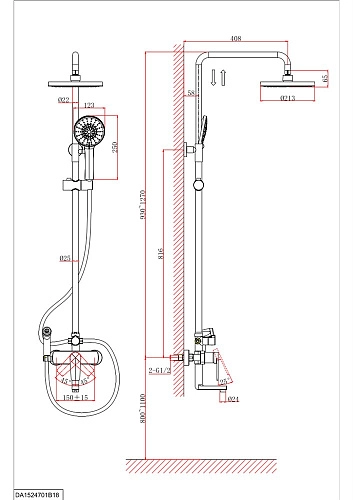 Душевая система D&K Bayern Furth (DA1524705B18) Душевая система D&K Bayern Furth (DA1524705B18)