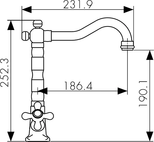 Смеситель для кухни Kaiser 44233 хром Смеситель для кухни Kaiser 44233 хром
